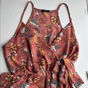 Scobe Floral Stretchy Nursing Friendly Maxi Tie Dusty Rose Wrap Dress Size L